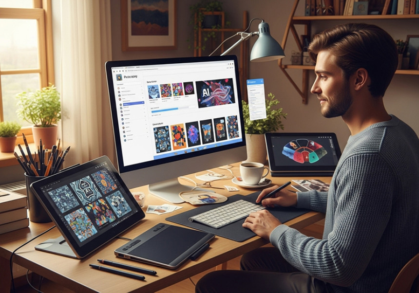 AI-generated artwork sold as a creative global side hustle